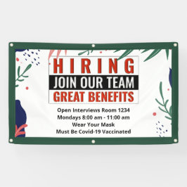 今採用チームのインタビューに参加 横断幕