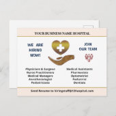 今採用救済希望従業員のパーソナライズ署名 ポストカード (正面/裏面)