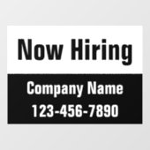 今採用白黒会社名電話番号 ウィンドウサイン (シート)