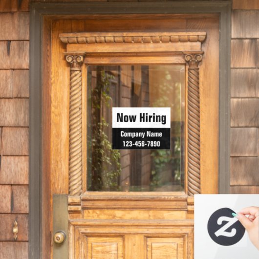 今採用白黒会社名電話番号 ウィンドウサイン (ホームデコレーション)