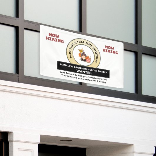 今救済雇用のパーソナライズ 横断幕 (ビルの外側)