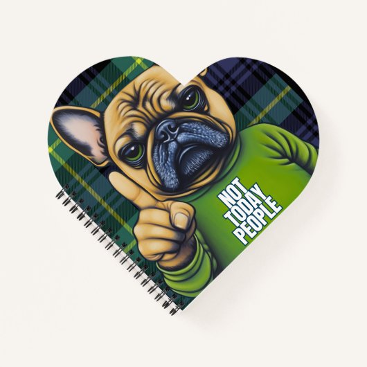 今日おもしろいはフランスのないブルドッグの援助 ノートブック (正面)