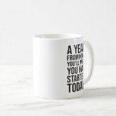 今日から始める、新年の決意 – やる気を起こさせる コーヒーマグカップ (正面右)