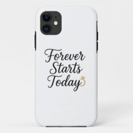 今日から永遠に - ロマンチックな結婚式の名言Tシャツ iPhone 11 ケース