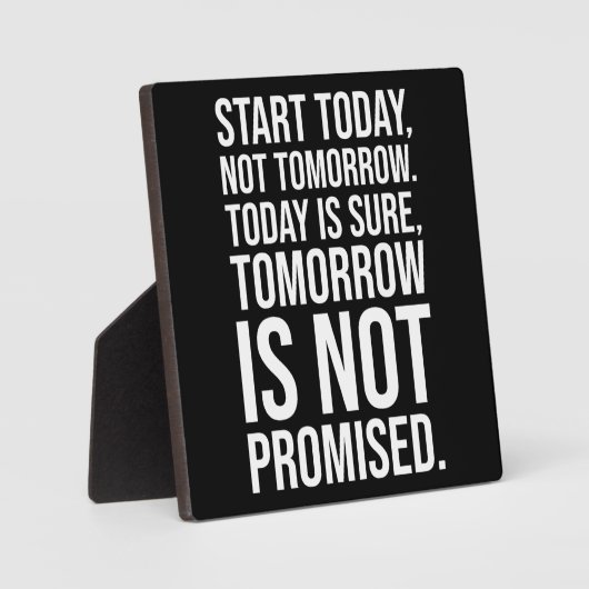 今日から開始 – 成功やる気を起こさせる フォトプラーク (正面)