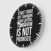 今日から開始 – 成功やる気を起こさせる ラージ壁時計 (傾斜)