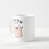 今日がその日 面白い足の指のダジャレ コーヒーマグカップ (正面左)
