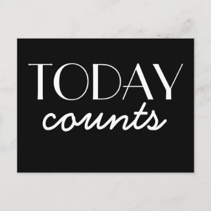 今日が白黒やる気を起こさせるはがき数え ポストカード