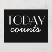 今日が白黒やる気を起こさせるはがき数え ポストカード (正面)