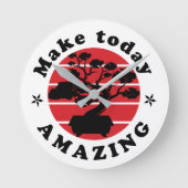 今日が素敵な盆栽をつくる ラウンド壁時計 (正面)