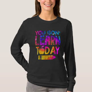 今日こそは学ぶぞ 先生 タイ・ダイ バックトゥスクール Tシャツ
