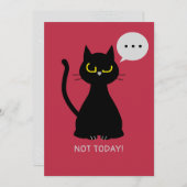 今日じゃない！不機嫌おもしろいな猫グリーティングカード シーズンカード (正面/裏面)