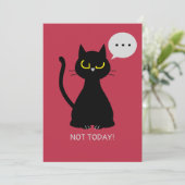 今日じゃない！不機嫌おもしろいな猫グリーティングカード シーズンカード (スタンド正面)