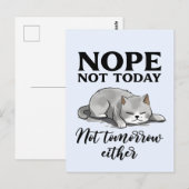 今日じゃなくて明日じゃなくて – Sleepy Cat ポストカード (正面/裏面)