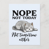 今日じゃなくて明日じゃなくて – Sleepy Cat ポストカード (正面)