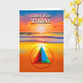 今日だけのこと AAスローガン 朝日ビーチでのカード カード (黄色い花)