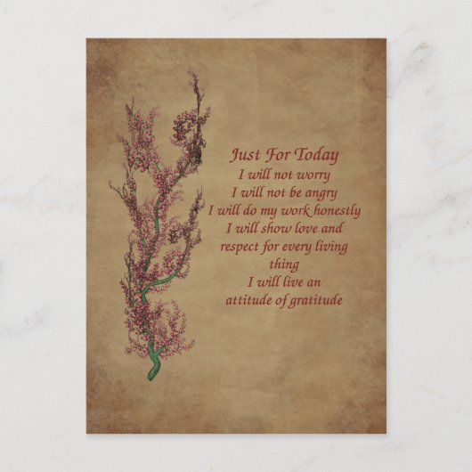 今日だけの祈りの言葉 感動的 ポストカード (正面)