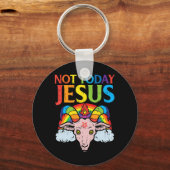 今日ではないイエスサタン山羊サタン虹サタニス キーホルダー (正面)