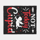 今日ではないカピッおもしろいドのバレンタインデー フリースブランケット (正面(横))