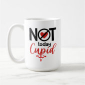 今日ではないキューピッドアンチ – バレンタイン赤いハート弓矢 コーヒーマグカップ (左)