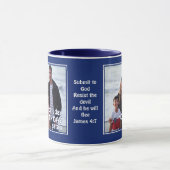 今日ではないサタン | 悪魔に抵抗する | 家族の写真 マグカップ (中央)