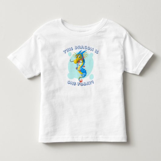 今日で1歳のドラゴン - 初めての誕生日 トドラーTシャツ (正面)