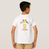 今日で2歳の誕生日 Tシャツ - かわいい風船 2歳の誕生日 (裏面フル)