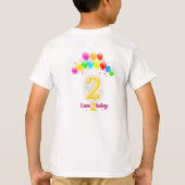 今日で2歳の誕生日 Tシャツ - かわいい風船 2歳の誕生日 (裏面)
