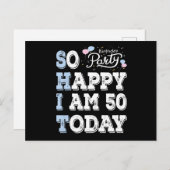 今日で50歳になりました、とってもハッピー！ ポストカード (正面/裏面)