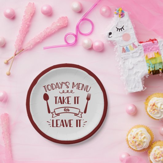 今日のおもしろいメニューかわいい引用文ブルゴーニュパーティー ペーパープレート (パーティー)