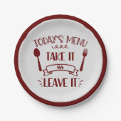 今日のおもしろいメニューかわいい引用文ブルゴーニュパーティー ペーパープレート (正面)