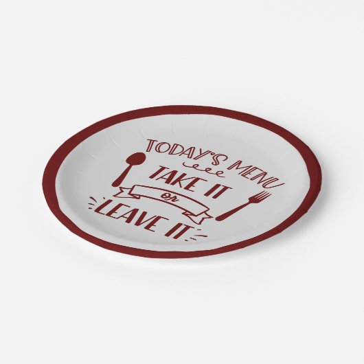 今日のおもしろいメニューかわいい引用文ブルゴーニュパーティー ペーパープレート (アングル)