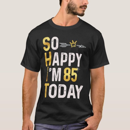今日のおもしろい85th B dayユーモア金ゴールド Tシャツ (正面)