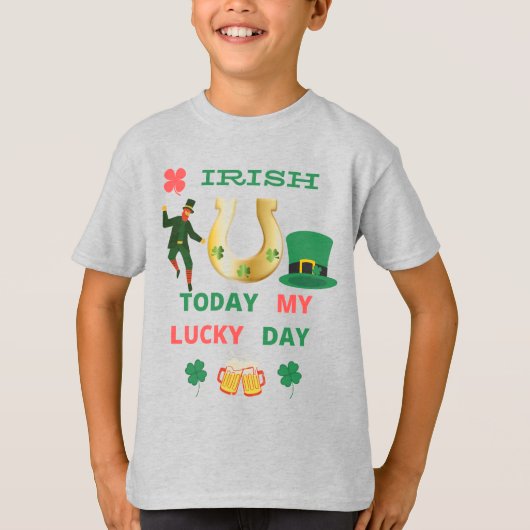 今日のアイルランドのラッキーな日のTシャツ Tシャツ (正面)
