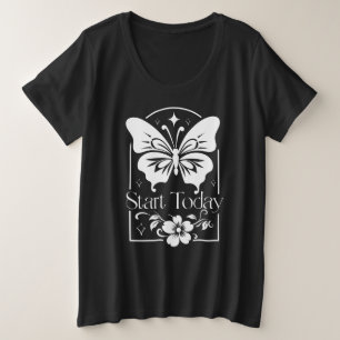 今日のインスパイア蝶のTシャツをスタート プラスサイズTシャツ