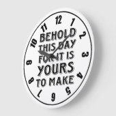 今日のカスタマイズ引用文時計 ラージ壁時計 (傾斜)