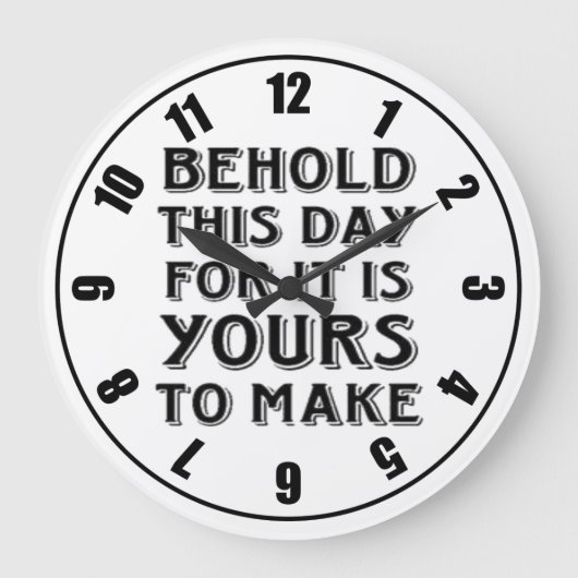 今日のカスタマイズ引用文時計 ラージ壁時計 (正面)