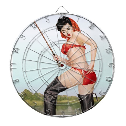 今日のキャッチピンアップ魚釣りガール ダーツボード (正面)