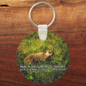 今日のキーチェーンでグラウンドホッグをハグ キーホルダー (正面)