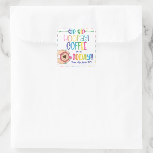 今日のギフトで私にホイーコーヒーを飲む スクエアシール (バッグ)