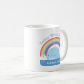 今日のクジラは素晴らし1日で、可愛い前向き雰囲気 コーヒーマグカップ (正面右)