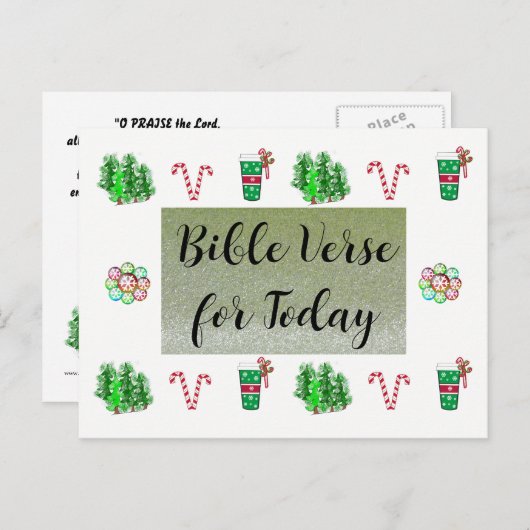 今日のクリスマス聖書の聖句フェイクグリッターはがき シーズンポストカード (正面/裏面)