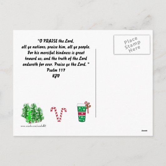 今日のクリスマス聖書の聖句フェイクグリッターはがき シーズンポストカード (裏面)