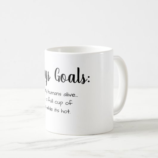 今日のゴール-お母さんのマグ コーヒーマグカップ (正面右)