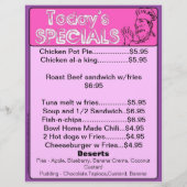 今日のスペシャル・メニューがレストラン用品を挿入 (正面)