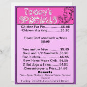 今日のスペシャル・メニューがレストラン用品を挿入 (正面/裏面)