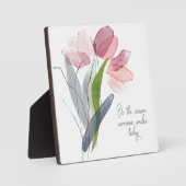 今日のスマイルがピンクの花を咲かせる フォトプラーク (正面)