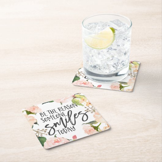 今日のスマイル引用文 スクエアペーパーコースター (インサイチュ)