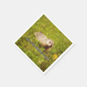 今日のナプキンでグラウンドホッグを抱き締める スタンダードカクテルナプキン (角)