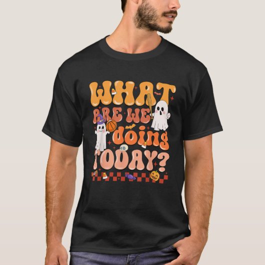 今日のハロウィーンPEティーチ不気味ー Tシャツ (正面)
